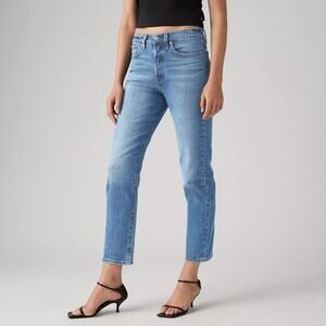 Levi's Wedgie Straight Leg High-Rise Denim Jeans Christina Light Wash Blue 25